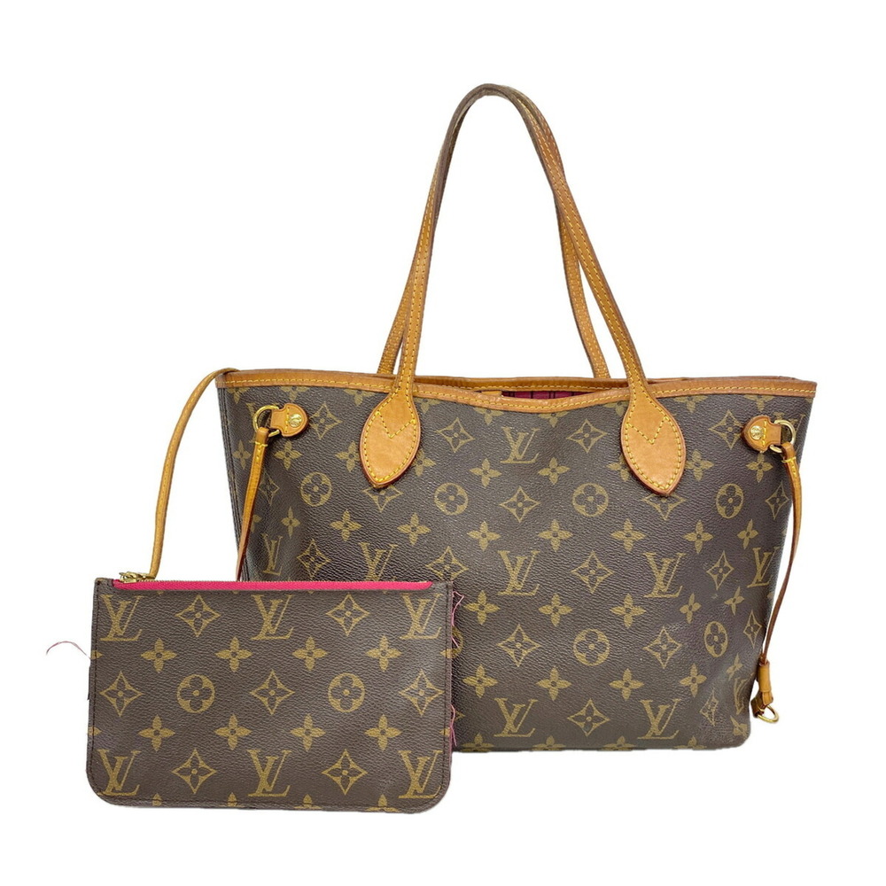 LOUIS VUITTON Authentic Brown Monogram Neverfull PM Tote Bag